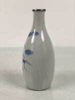 Japanese Porcelain Sake Bottle Tokkuri White Blue Water Strider Whirlpool TS924