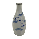 Japanese Porcelain Sake Bottle Tokkuri White Blue Water Strider Whirlpool TS924