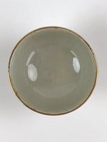 Japanese Porcelain Sake Cup Kutani Ware Beige Gold Guinomi Mountain Forest G85
