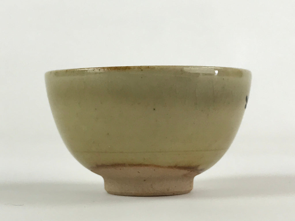 Japanese Porcelain Sake Cup Kutani Ware Dragonfly Plants Guinomi Beige Blue G86