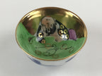 Japanese Porcelain Sake Cup Kutani Ware Vtg Gold Foil Old Man G89