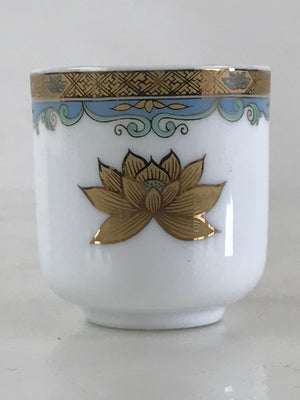 Japanese Porcelain Sake Cup Lotus Flower Buddhist Altar Offering Cup White G58