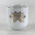 Japanese Porcelain Sake Cup Lotus Flower Buddhist Altar Offering Cup White G59