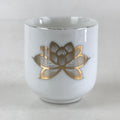 Japanese Porcelain Sake Cup Lotus Flower Buddhist Altar Offering Cup White G60
