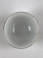 Japanese Porcelain Sake Cup Man Mosquito White Vtg Guinomi Gold Foil G87