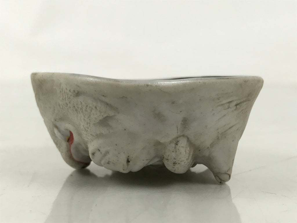 Japanese Porcelain Sake Cup Ochoko Guinomi Oni Otafuku Devil Sculpture G284