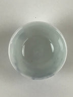 Japanese Porcelain Sake Cup Plum Tree Cherry Tree Vtg Guinom White Blue Gold G90