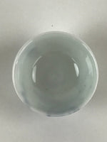 Japanese Porcelain Sake Cup Plum Tree Cherry Tree Vtg Guinom White Blue Gold G90