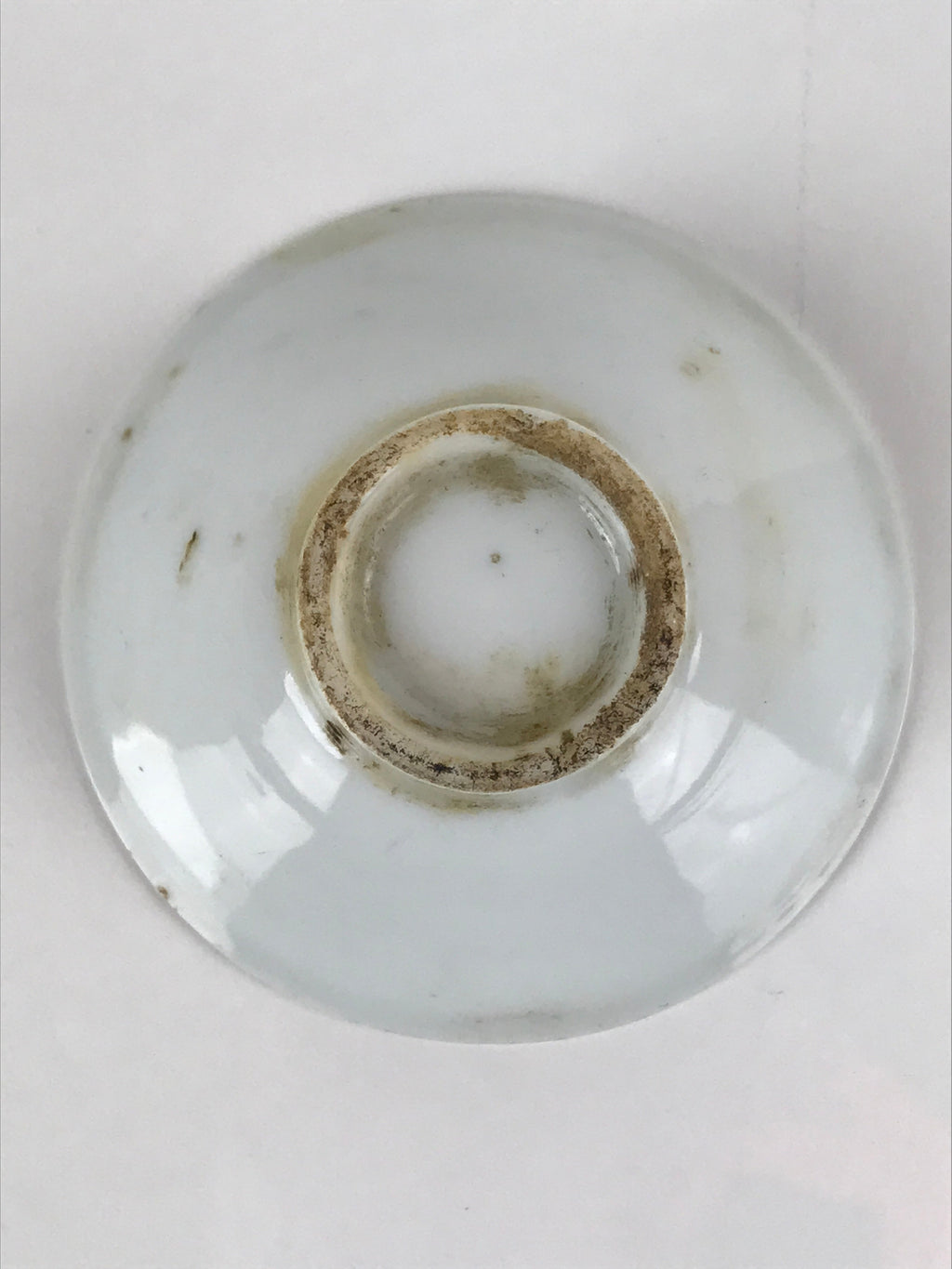 Japanese Porcelain Sake Cup Sakazuki Vtg White Blue Commemorative G247