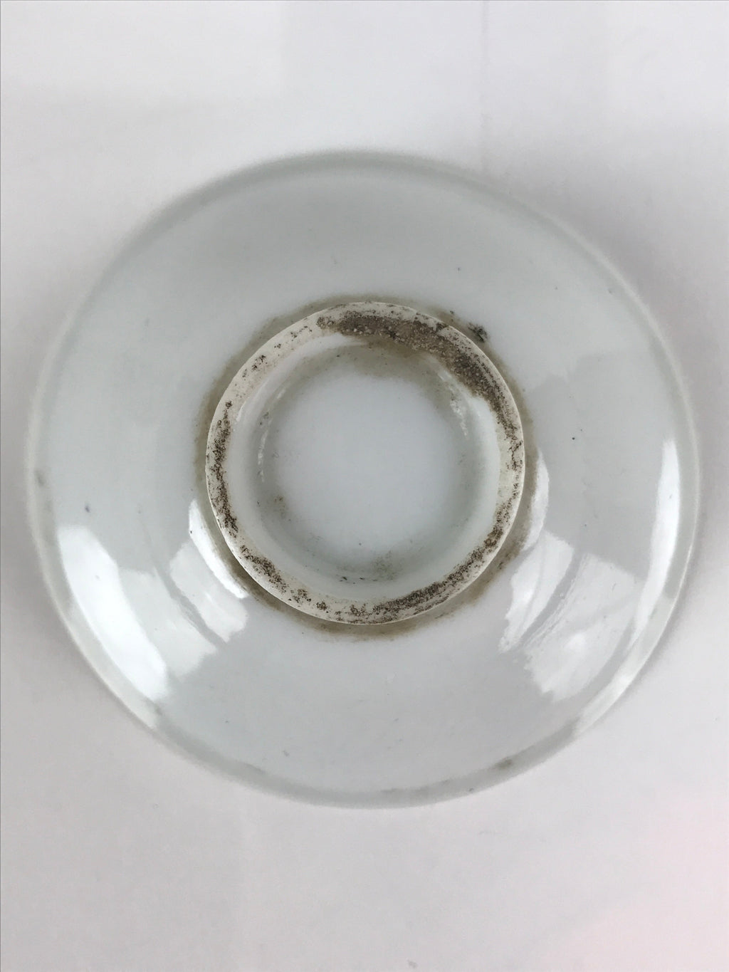 Japanese Porcelain Sake Cup Sakazuki Vtg White Blue Commemorative G248
