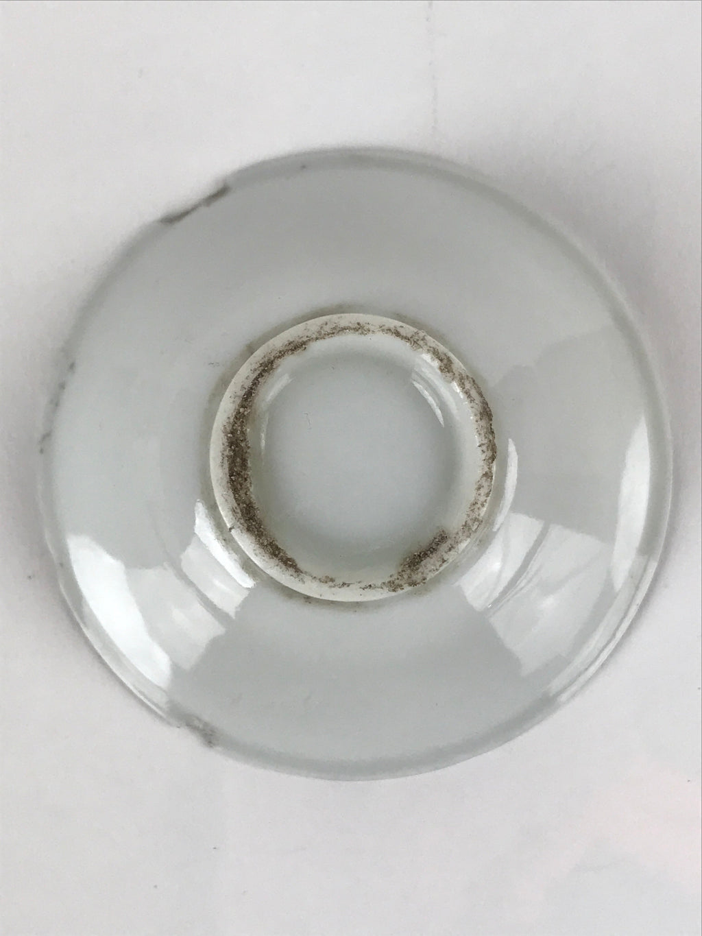 Japanese Porcelain Sake Cup Sakazuki Vtg White Blue Commemorative G249