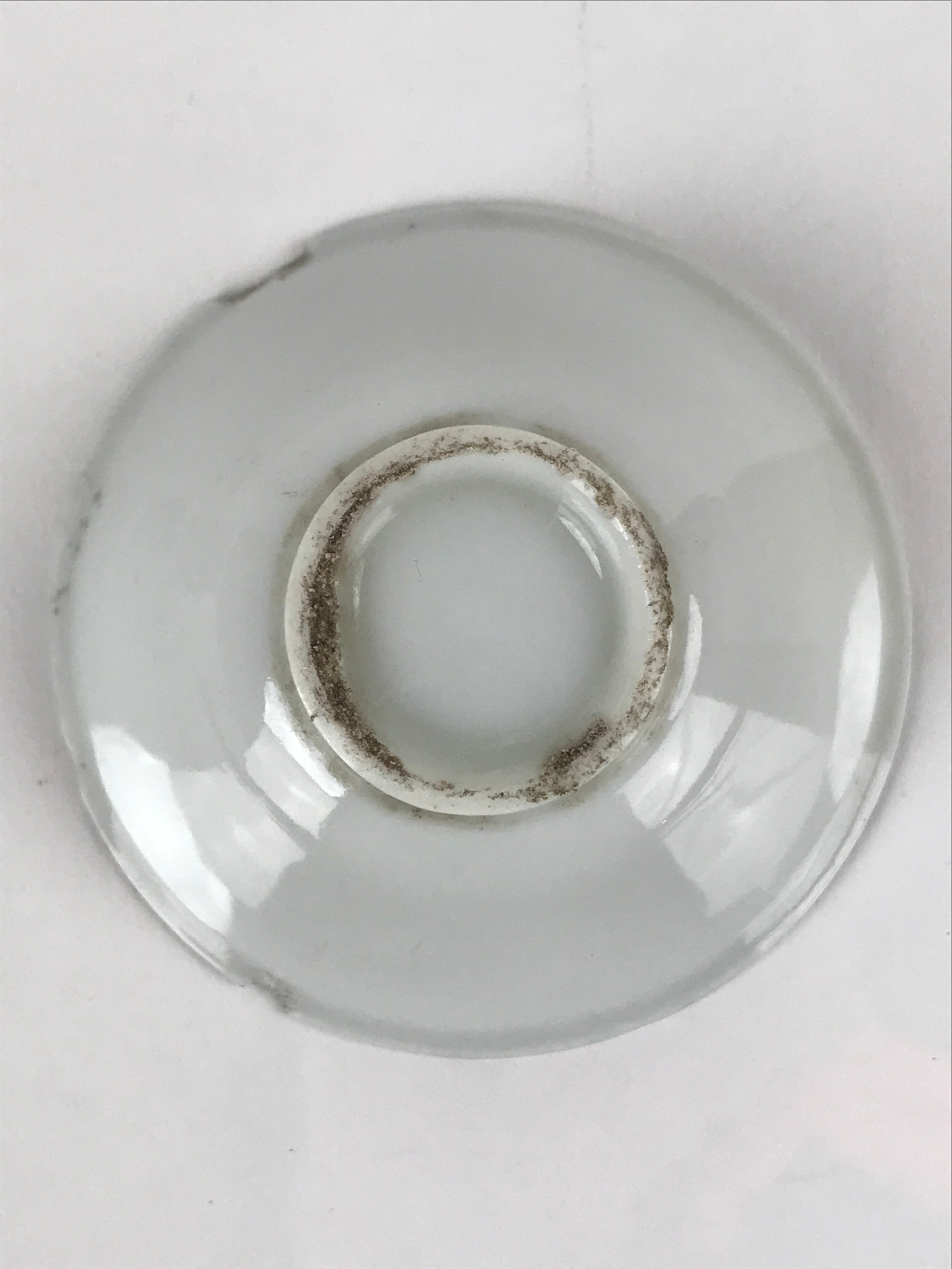 Japanese Porcelain Sake Cup Sakazuki Vtg White Blue Commemorative G249