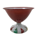 Japanese Porcelain Sake Cup Vtg Footed Ochoko Rappa Guinomi White Red Green G294