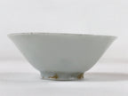 Japanese Porcelain Sake Cup Vtg Ochoko Guinomi Kanji Letters Gold Black G151