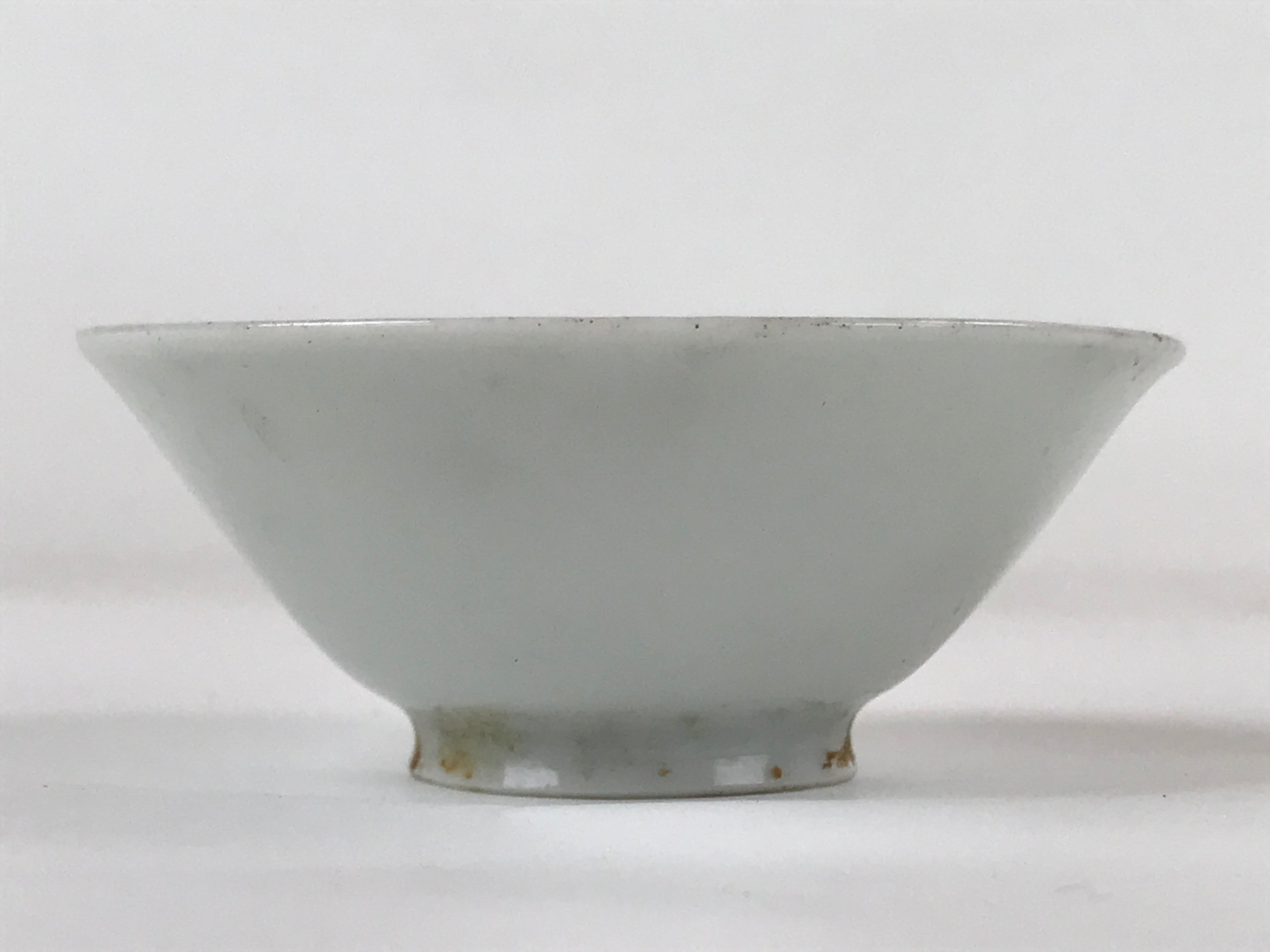 Japanese Porcelain Sake Cup Vtg Ochoko Guinomi Kanji Letters Gold Black G151