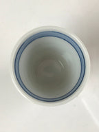 Japanese Porcelain Sake Cup Vtg Rappa Ochoko Guinomi Blue Red Green Stripe G158
