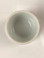 Japanese Porcelain Sake Cup Vtg Rappa Ochoko Guinomi Blue Red Green Stripe G158