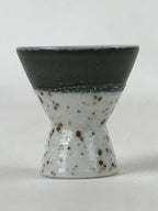 Japanese Porcelain Sake Cup Vtg Rappa Ochoko Guinomi Green Brown Speckle G119