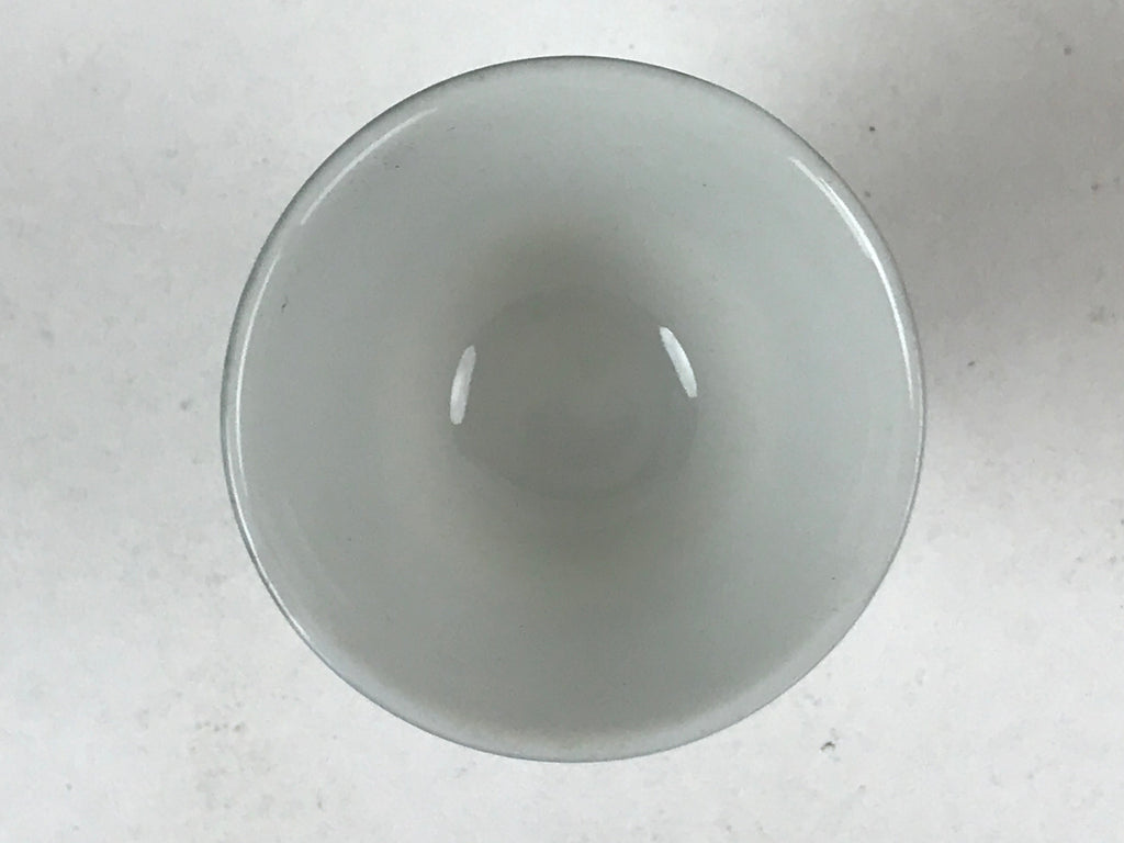Japanese Porcelain Sake Cup Vtg Rappa Ochoko Guinomi Green Brown Speckle G119