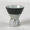 Japanese Porcelain Sake Cup Vtg Rappa Ochoko Guinomi Green Brown Speckle G119