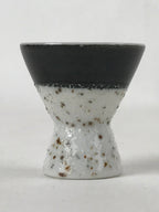 Japanese Porcelain Sake Cup Vtg Rappa Ochoko Guinomi Green Brown Speckle G120