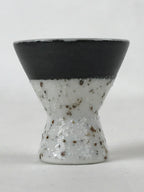 Japanese Porcelain Sake Cup Vtg Rappa Ochoko Guinomi Green Brown Speckle G120
