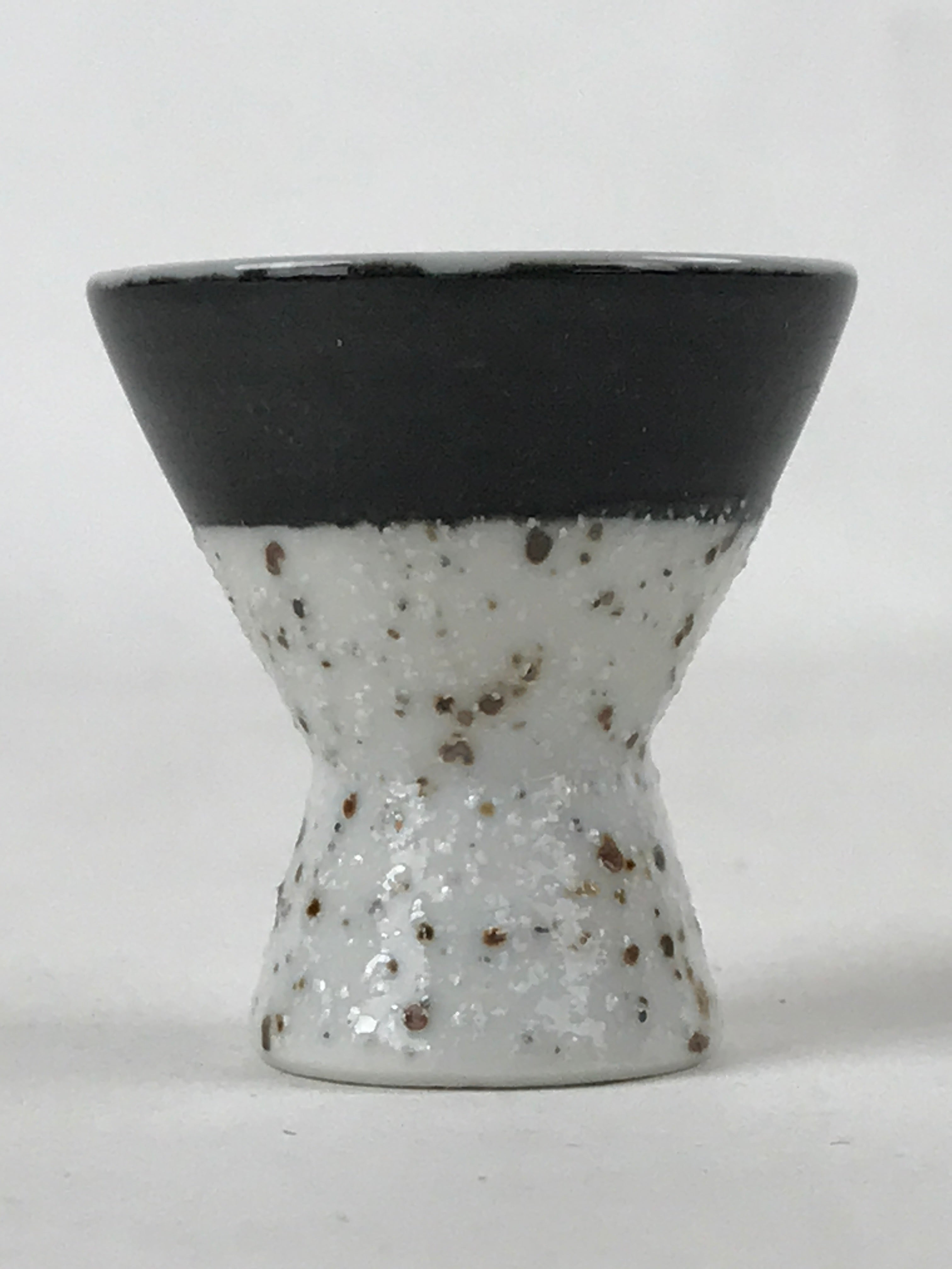 Japanese Porcelain Sake Cup Vtg Rappa Ochoko Guinomi Green Brown Speckle G120