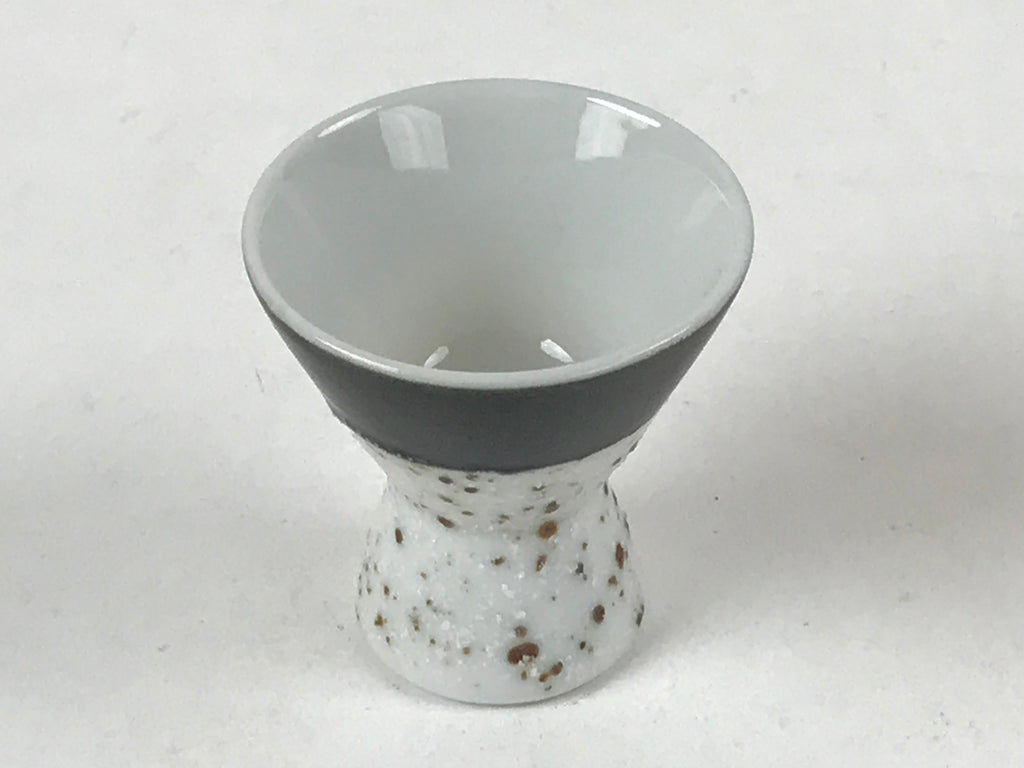 Japanese Porcelain Sake Cup Vtg Rappa Ochoko Guinomi Green Brown Speckle G120