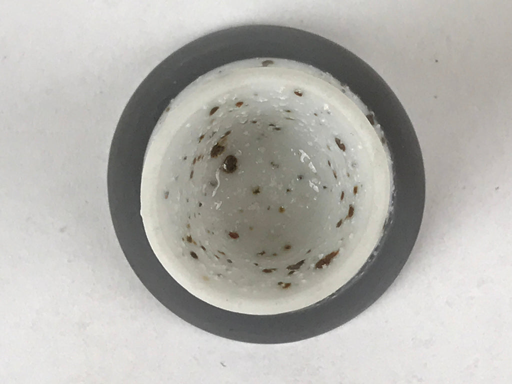 Japanese Porcelain Sake Cup Vtg Rappa Ochoko Guinomi Green Brown Speckle G120