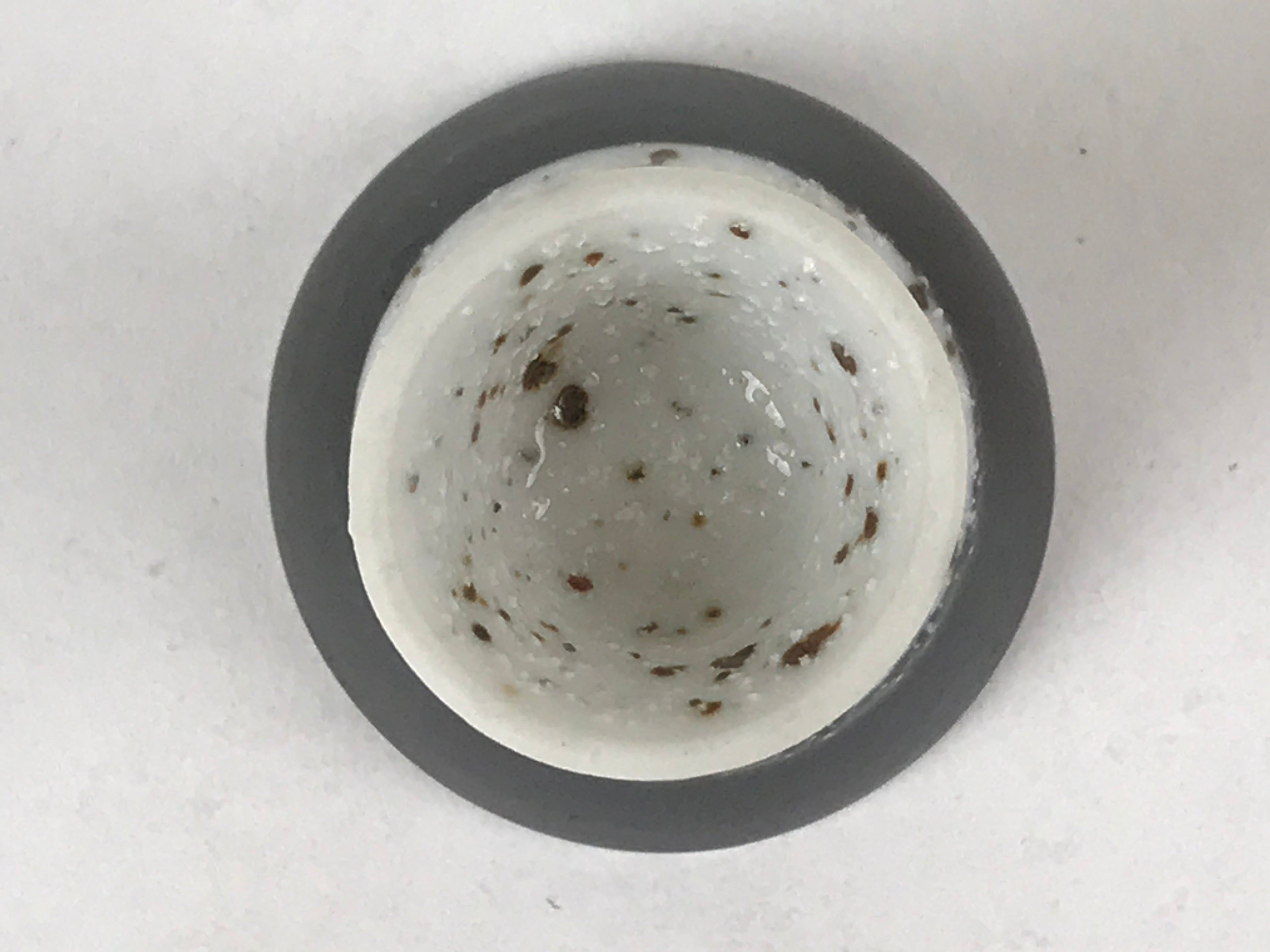Japanese Porcelain Sake Cup Vtg Rappa Ochoko Guinomi Green Brown Speckle G120