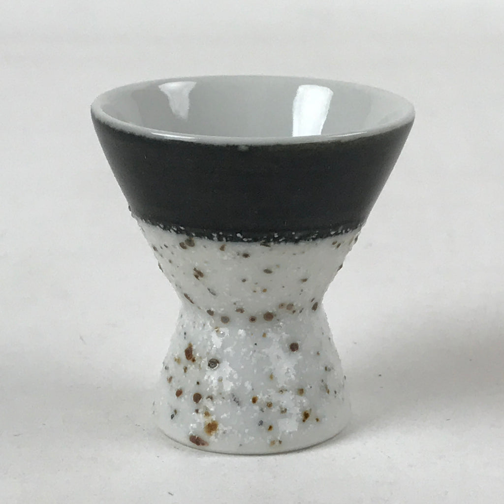 Japanese Porcelain Sake Cup Vtg Rappa Ochoko Guinomi Green Brown Speckle G120