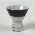 Japanese Porcelain Sake Cup Vtg Rappa Ochoko Guinomi Green Brown Speckle G120