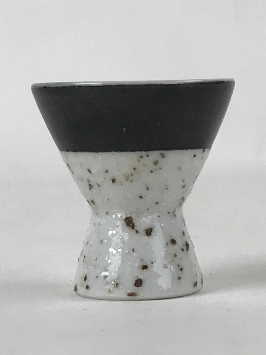 Japanese Porcelain Sake Cup Vtg Rappa Ochoko Guinomi Green Brown Speckle G121