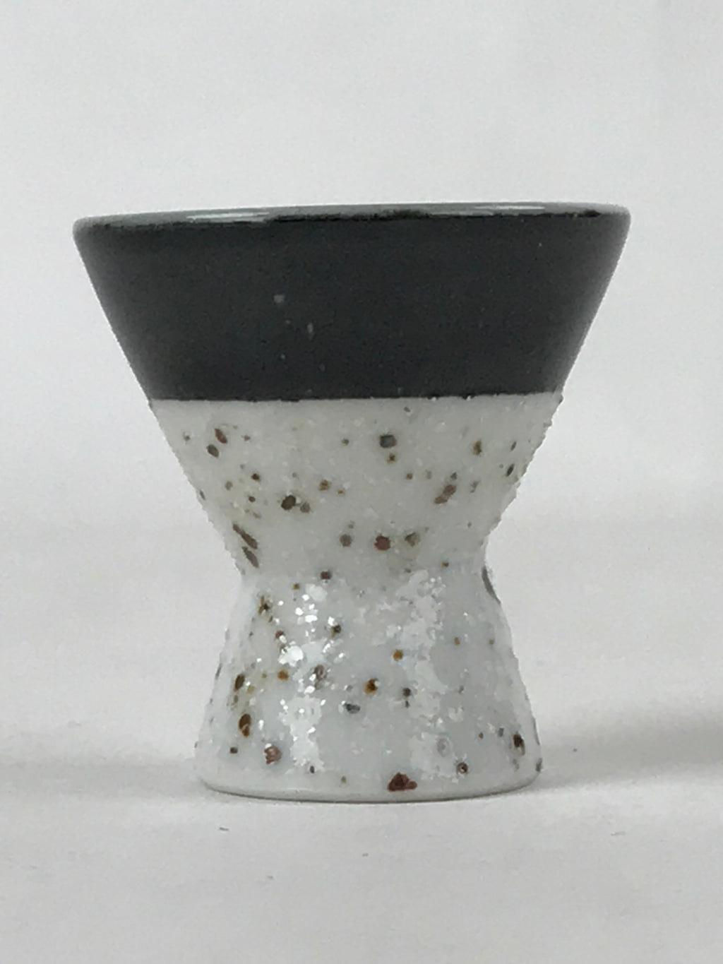Japanese Porcelain Sake Cup Vtg Rappa Ochoko Guinomi Green Brown Speckle G121