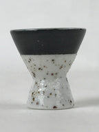 Japanese Porcelain Sake Cup Vtg Rappa Ochoko Guinomi Green Brown Speckle G121