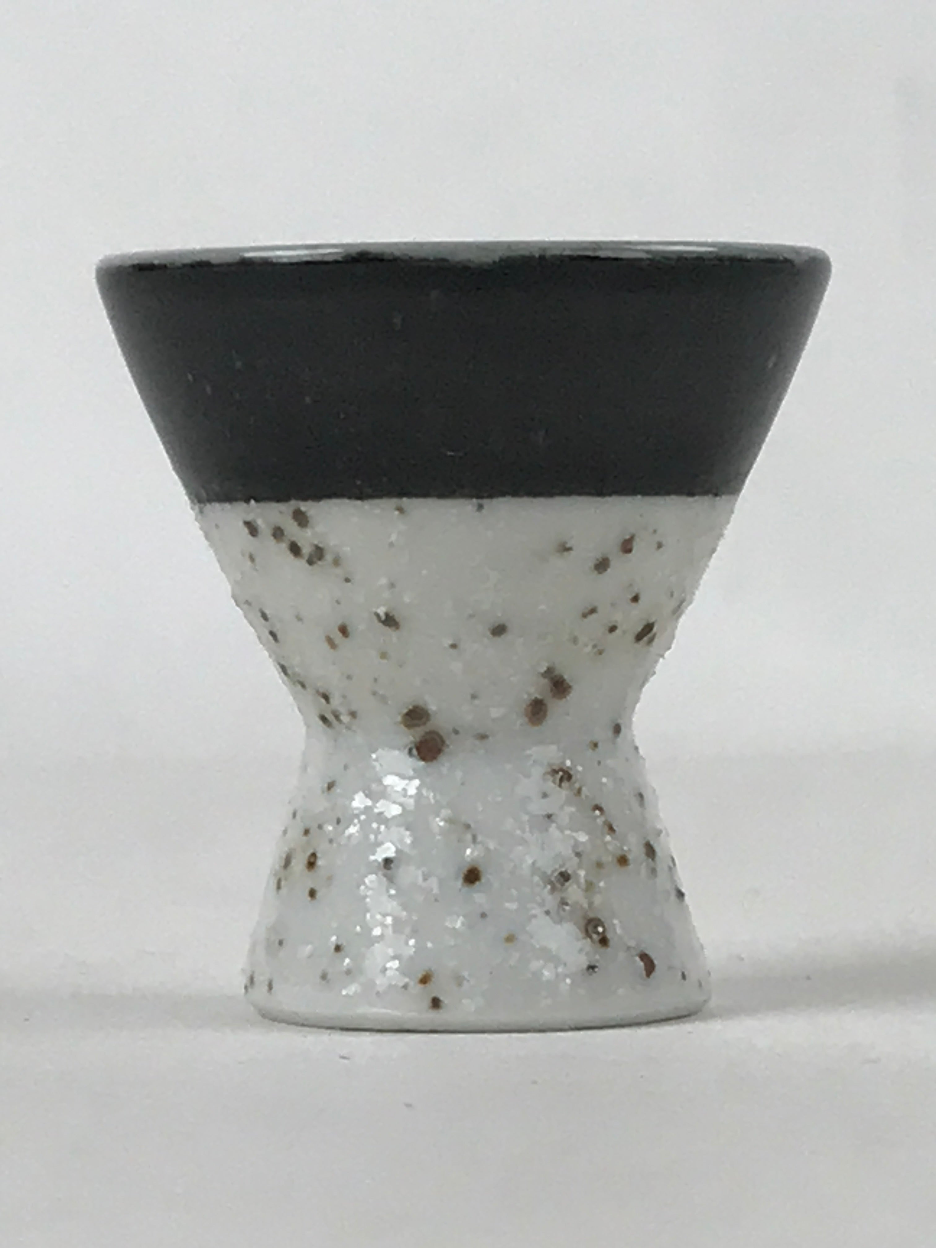 Japanese Porcelain Sake Cup Vtg Rappa Ochoko Guinomi Green Brown Speckle G121