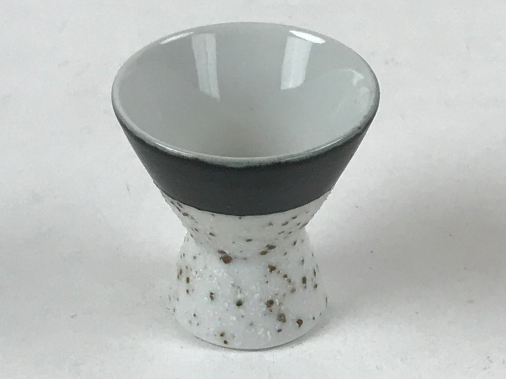 Japanese Porcelain Sake Cup Vtg Rappa Ochoko Guinomi Green Brown Speckle G121