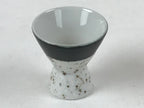 Japanese Porcelain Sake Cup Vtg Rappa Ochoko Guinomi Green Brown Speckle G121