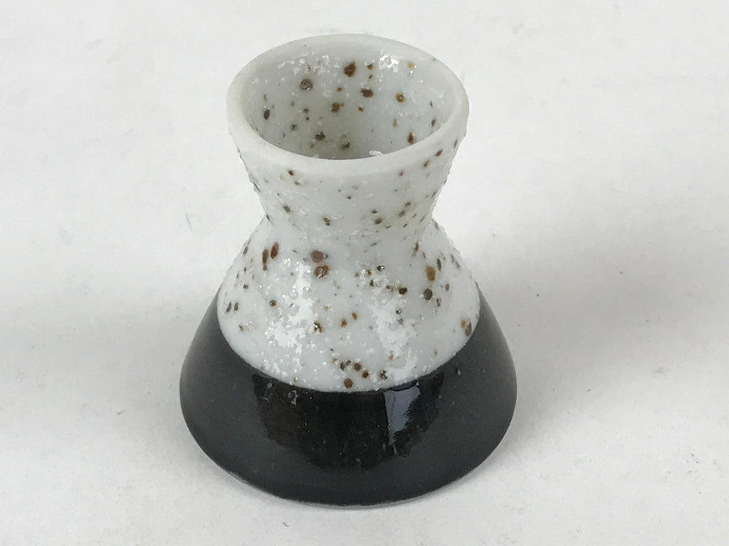 Japanese Porcelain Sake Cup Vtg Rappa Ochoko Guinomi Green Brown Speckle G121