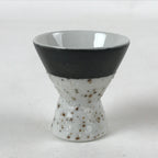 Japanese Porcelain Sake Cup Vtg Rappa Ochoko Guinomi Green Brown Speckle G121