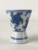 Japanese Porcelain Sake Cup Vtg Rappa Ochoko Guinomi Plum Blossom Blue G146