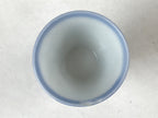 Japanese Porcelain Sake Cup Vtg Rappa Ochoko Guinomi Plum Blossom Blue G146