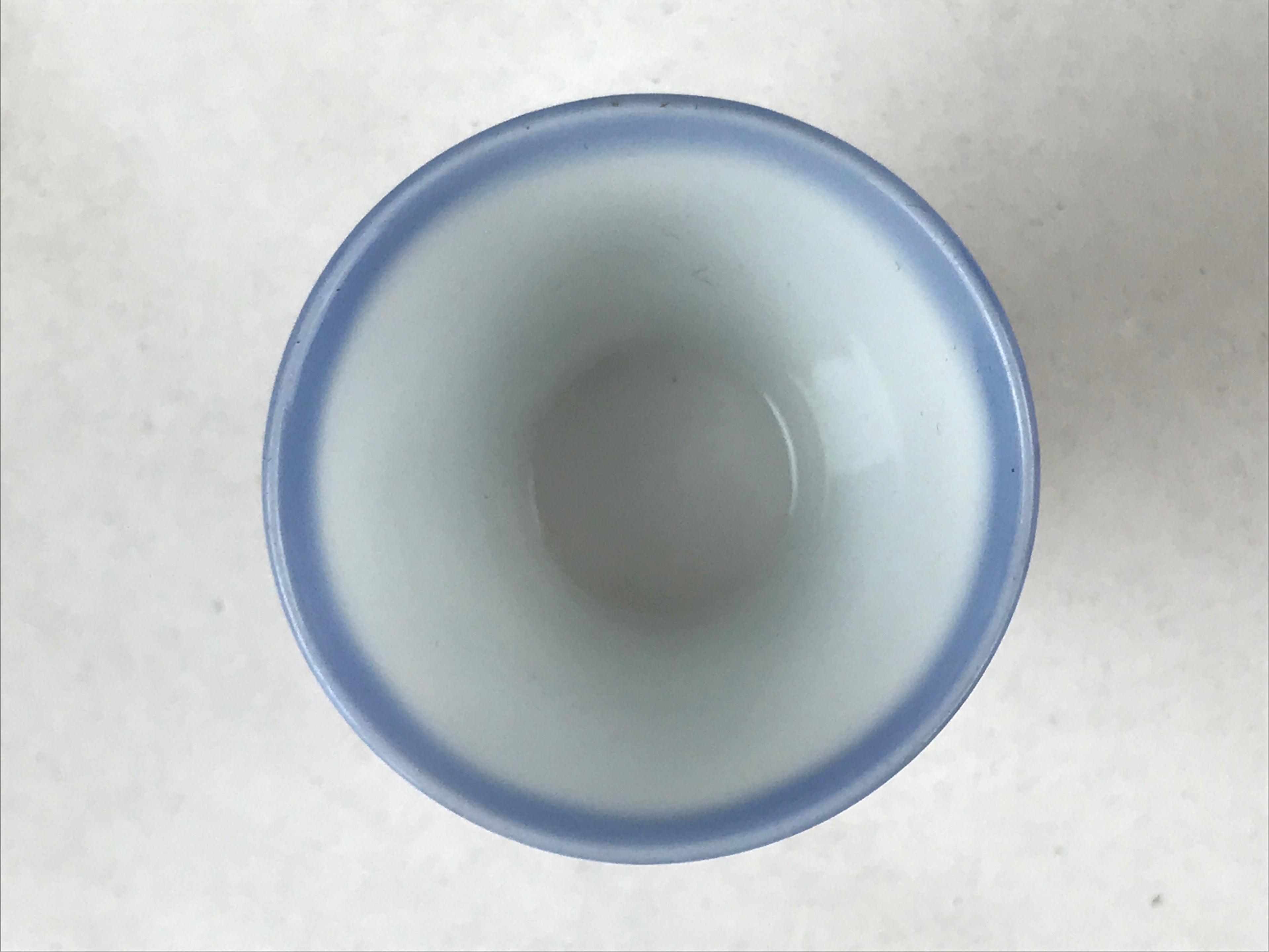 Japanese Porcelain Sake Cup Vtg Rappa Ochoko Guinomi Plum Blossom Blue G147