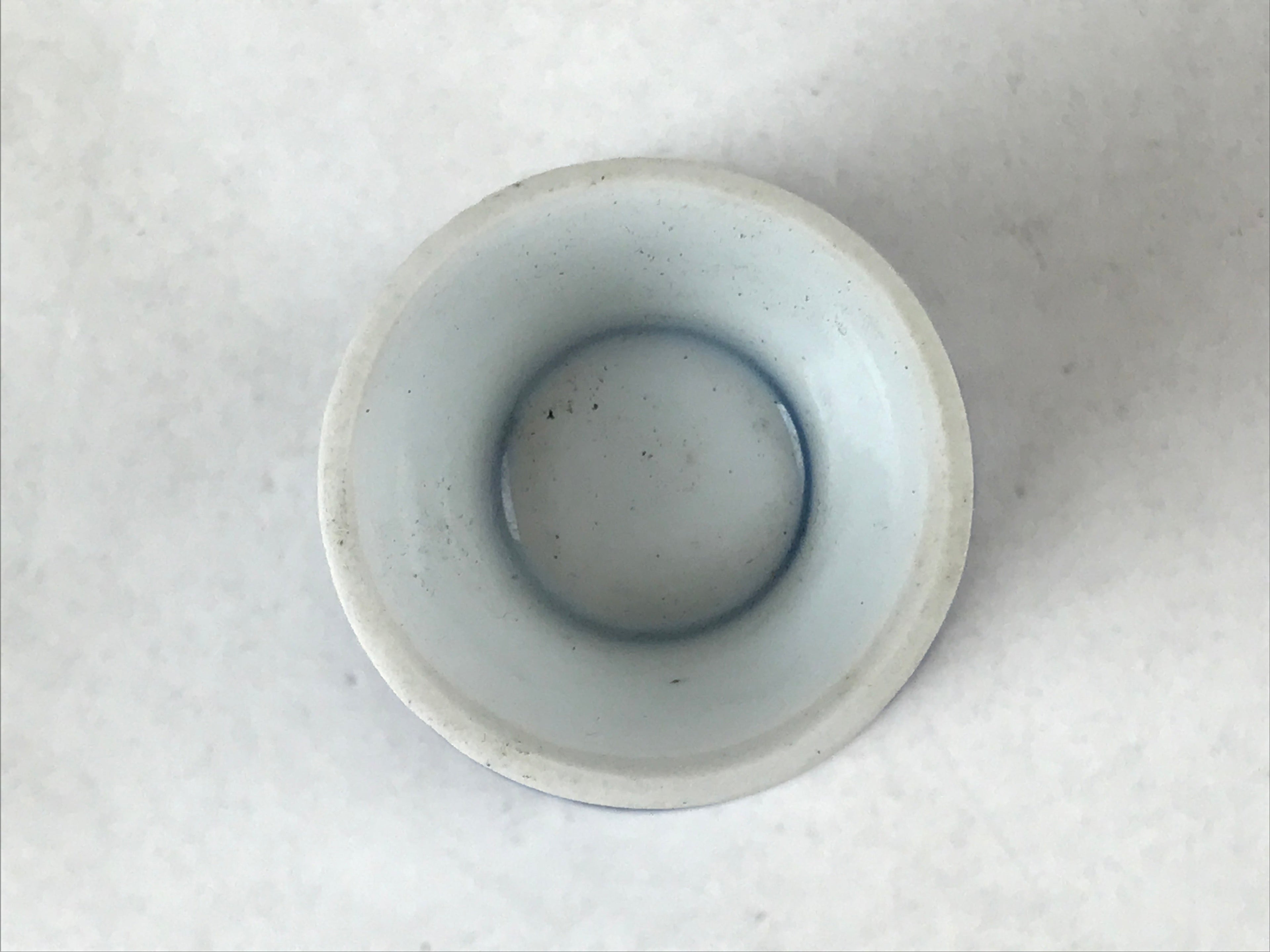 Japanese Porcelain Sake Cup Vtg Rappa Ochoko Guinomi Plum Blossom Blue G147