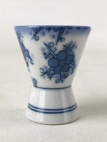 Japanese Porcelain Sake Cup Vtg Rappa Ochoko Guinomi Plum Blossom Blue G148