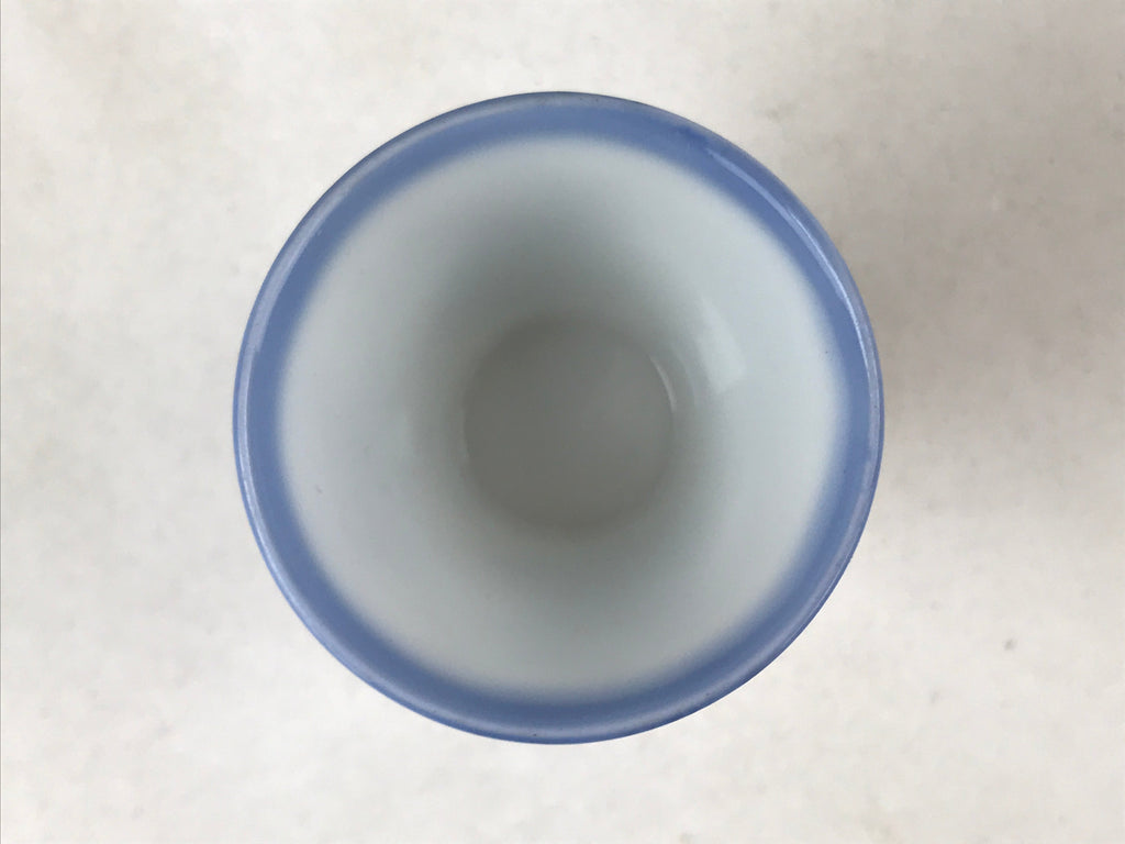 Japanese Porcelain Sake Cup Vtg Rappa Ochoko Guinomi Plum Blossom Blue G148