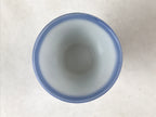 Japanese Porcelain Sake Cup Vtg Rappa Ochoko Guinomi Plum Blossom Blue G148