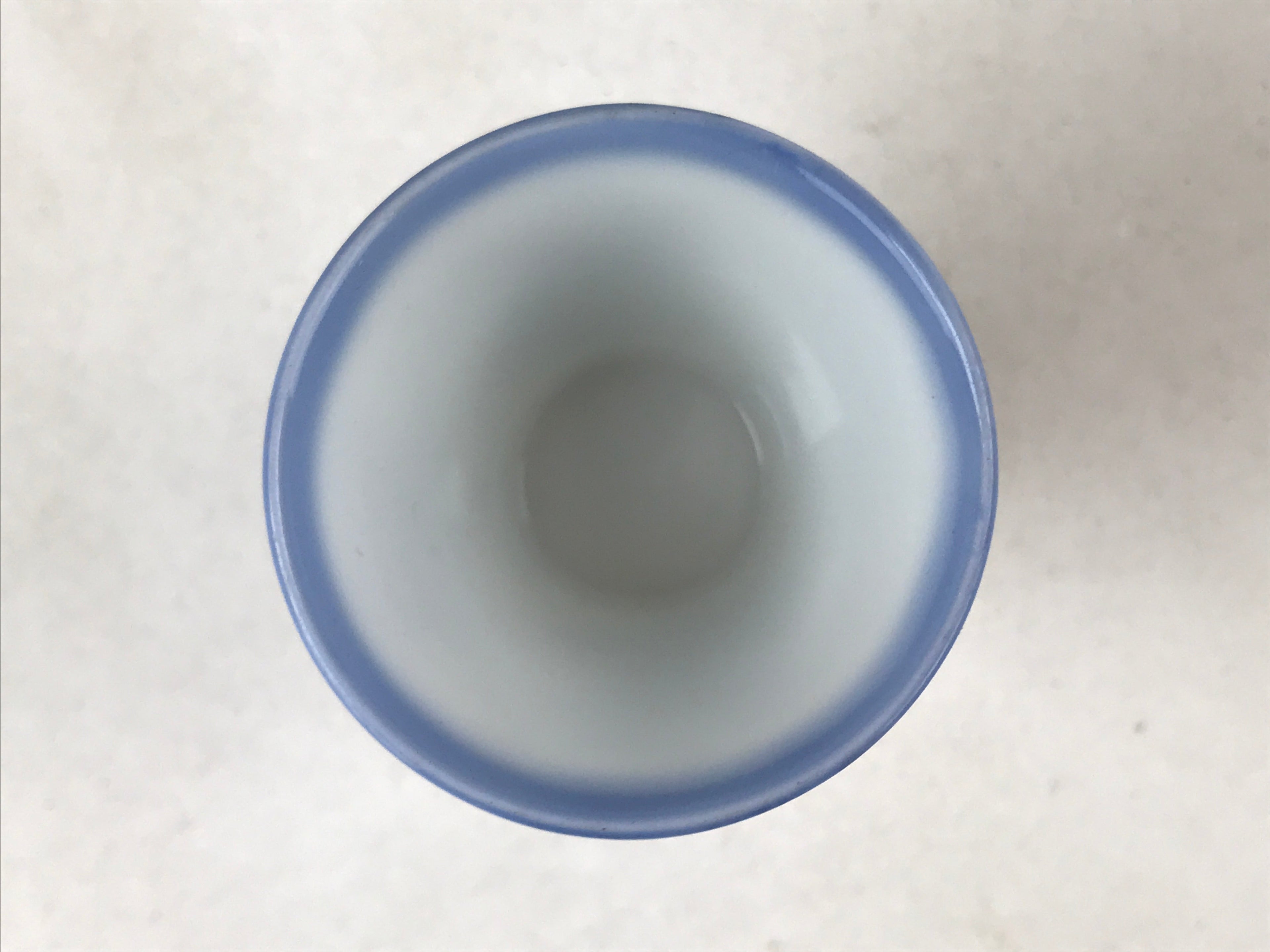 Japanese Porcelain Sake Cup Vtg Rappa Ochoko Guinomi Plum Blossom Blue G148
