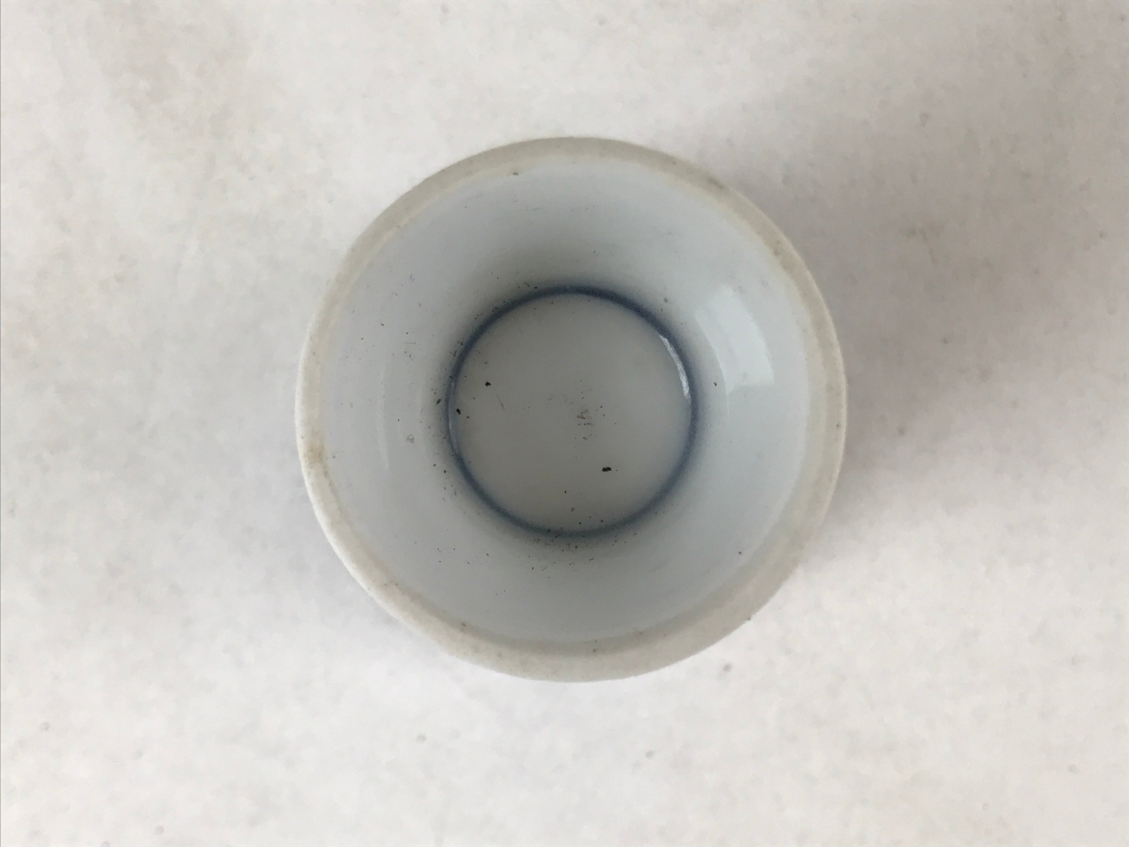 Japanese Porcelain Sake Cup Vtg Rappa Ochoko Guinomi Plum Blossom Blue G148