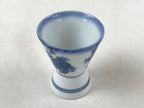 Japanese Porcelain Sake Cup Vtg Rappa Ochoko Guinomi Plum Blossom Blue G148